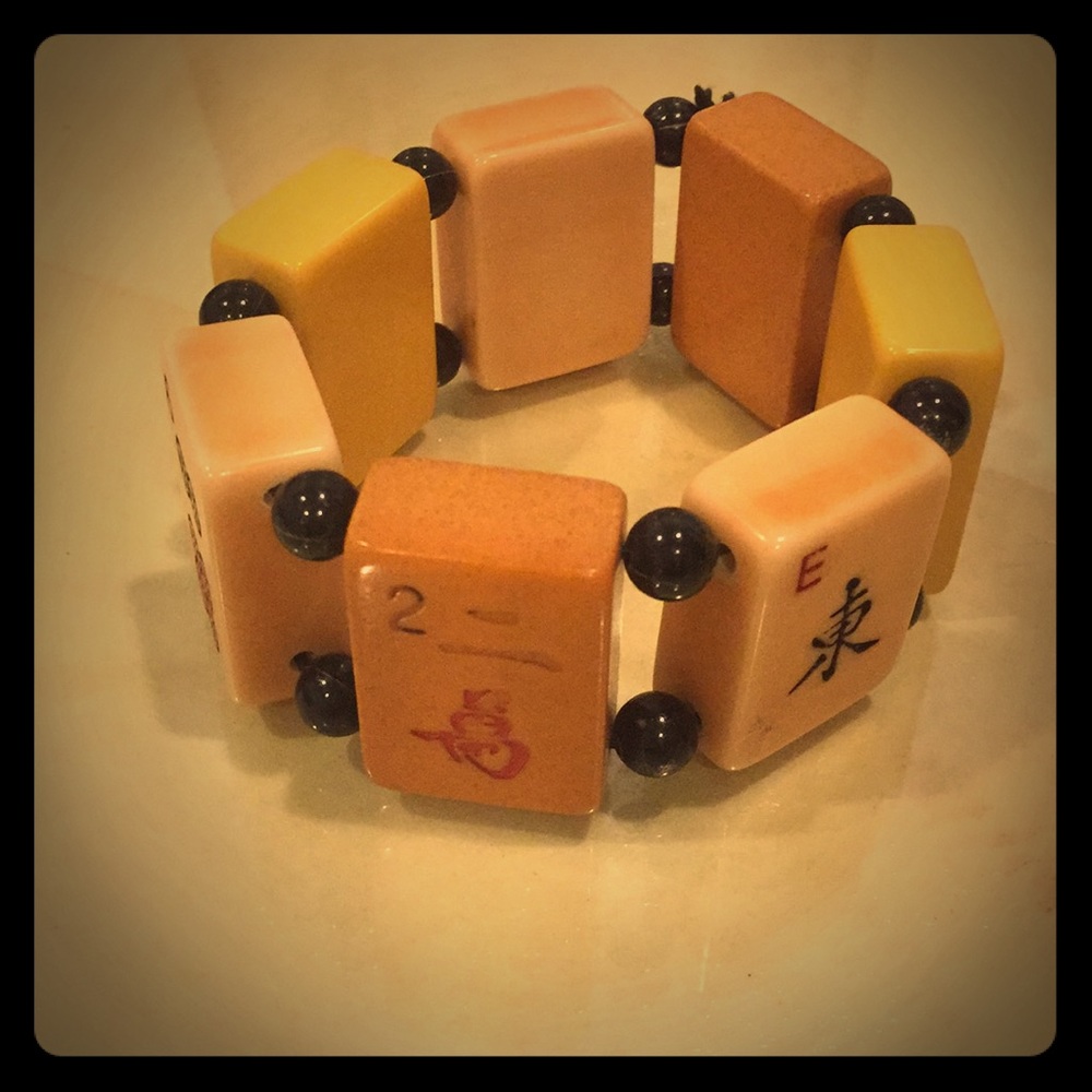 Bakelight*Vintage* mah jong tile bracelet.